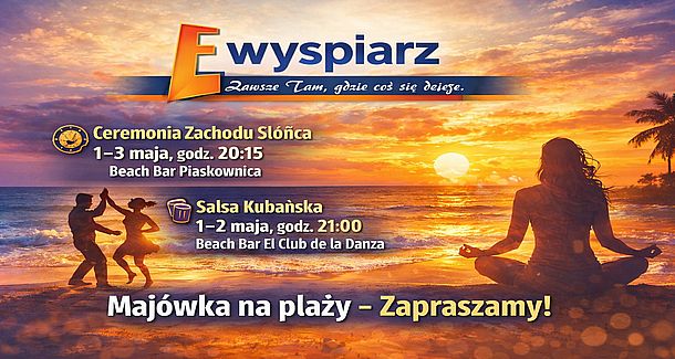 Majówka na plaży pełna rytmu, światła i dobrej energii – Ceremonia Zachodu Słońca i kubańska salsa nad Bałtykiem