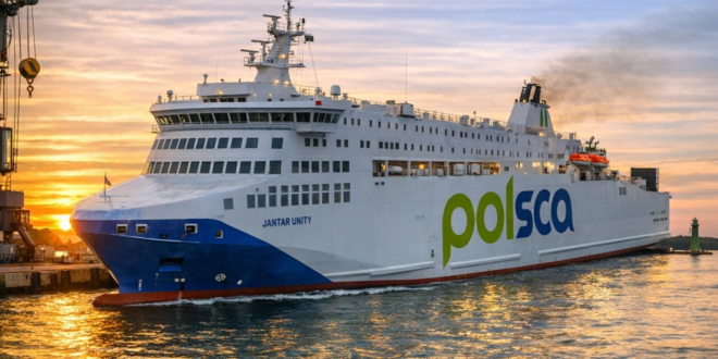 Prom Jantar Unity w porcie Świnoujście