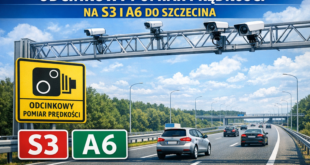 Odcinkowy pomiar prędkości na trasie S3 i A6 do Szczecina – kamery, znaki i samochody na drodze ekspresowej.