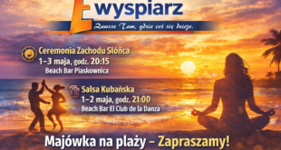 Ceremonia Zachodu Słońca i taneczne wydarzenia na plaży w Świnoujściu podczas majówki