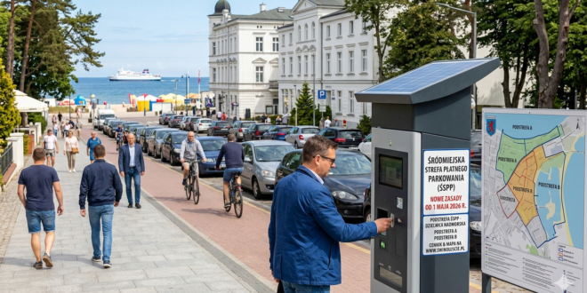 Parkometr w Śródmiejskiej Strefie Płatnego Parkowania w Świnoujściu