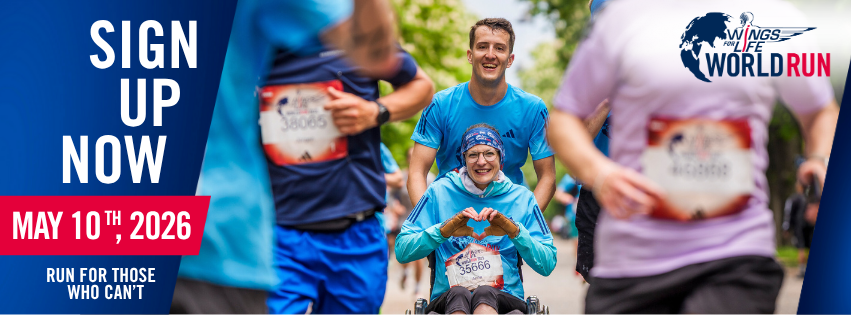 Biegacze i uczestnicy na wózkach startujący razem w Wings for Life World Run