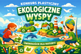 Dzieci tworzące plakaty ekologiczne podczas konkursu w Świnoujściu