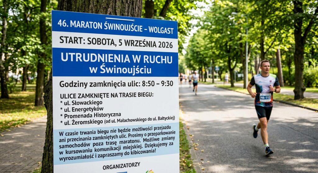Utrudnienia w ruchu 46. Maraton Świnoujście–Wolgast