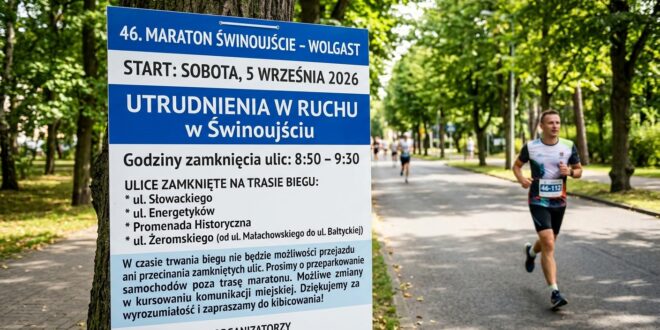 Utrudnienia w ruchu 46. Maraton Świnoujście–Wolgast